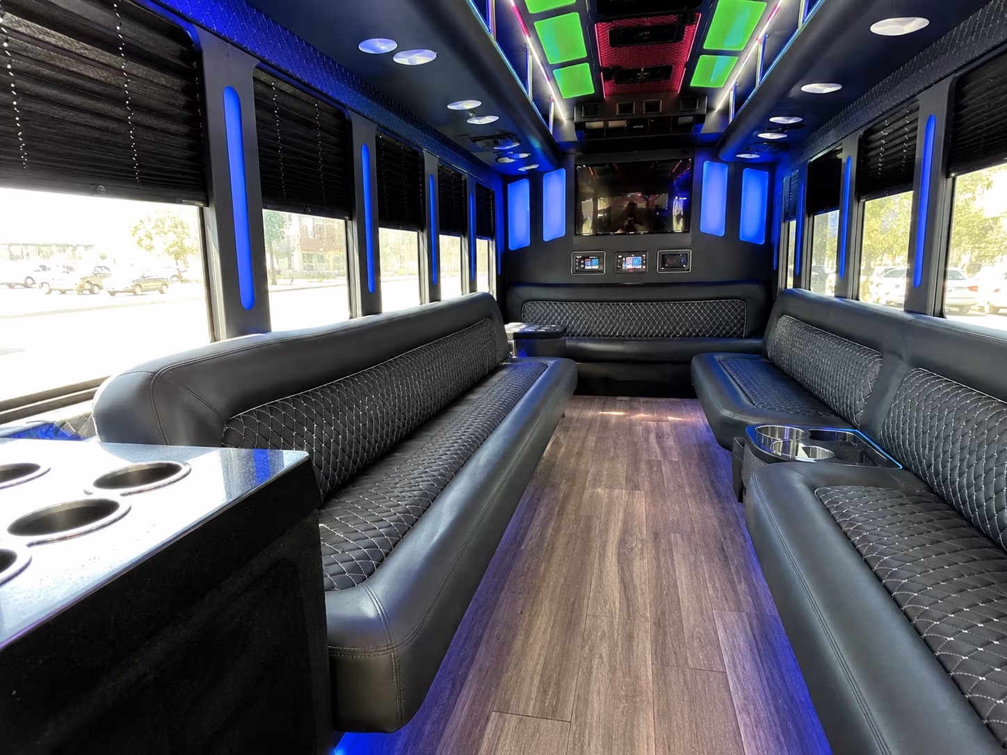 ceres 15 passenger party bus inside