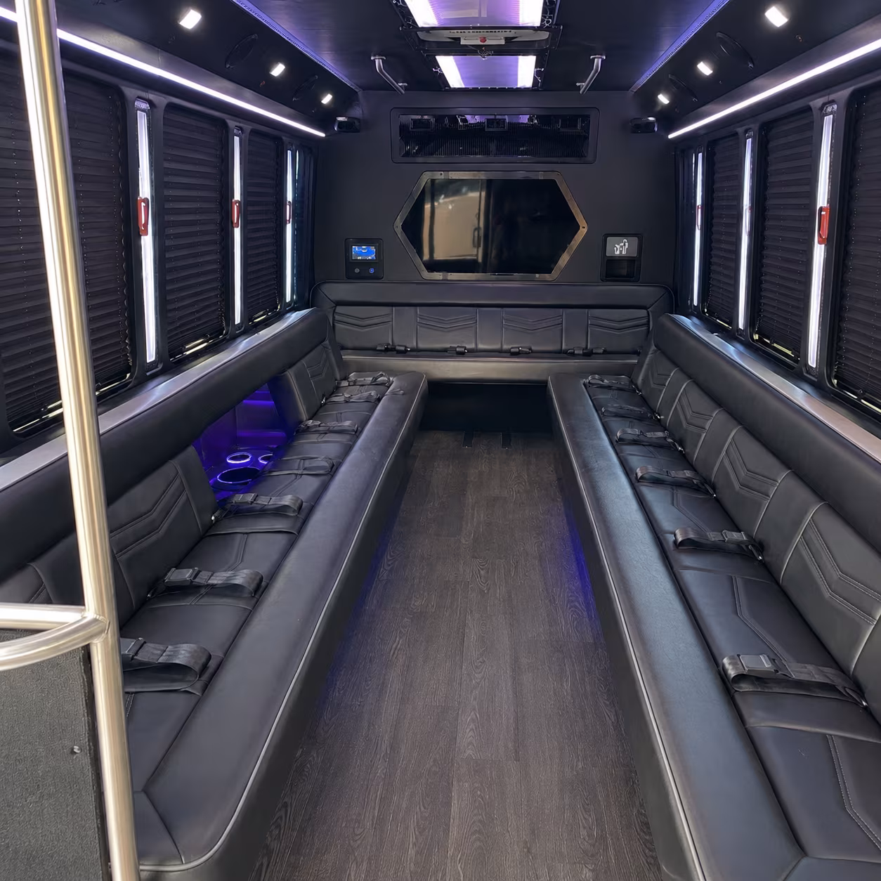 ceres 18 passenger party bus interior