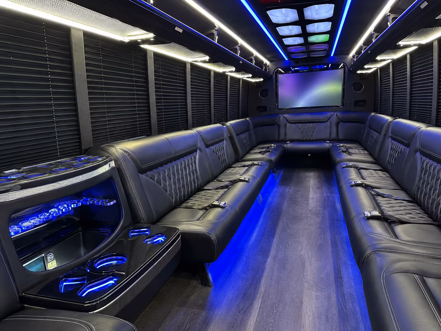 ceres 20 passenger party bus inside