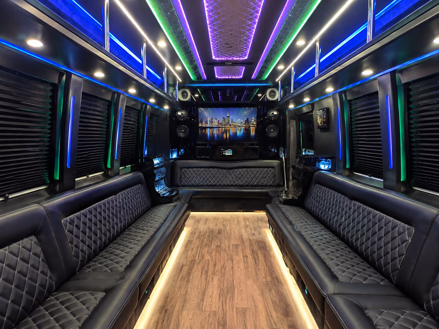 ceres 25 passenger party bus interior