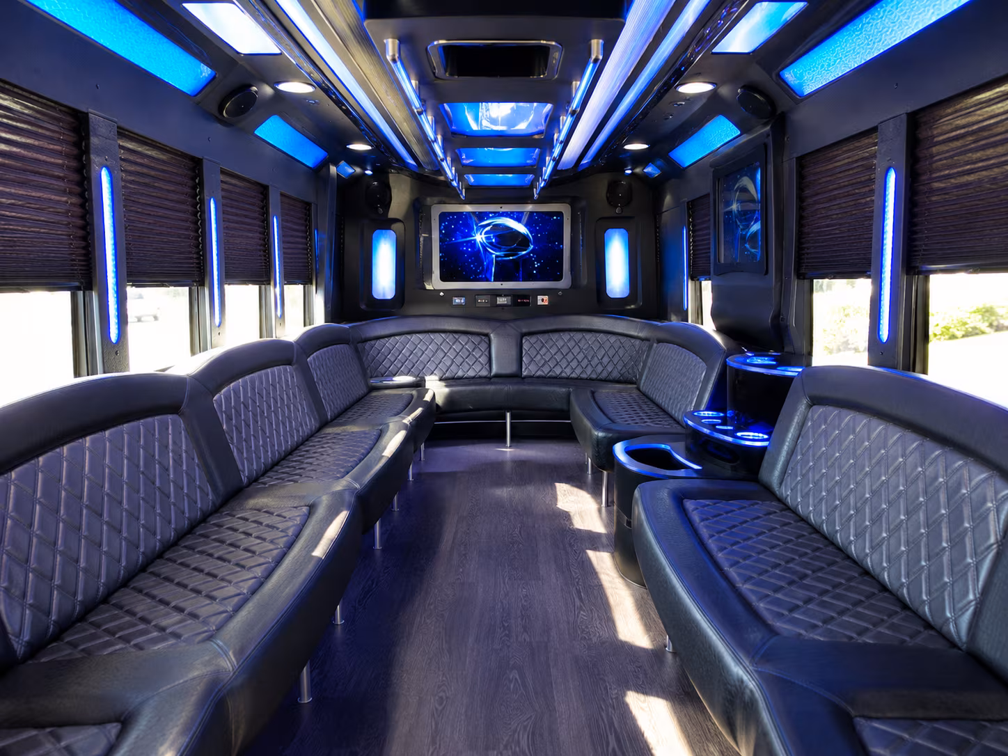 ceres 28 passenger party bus inside