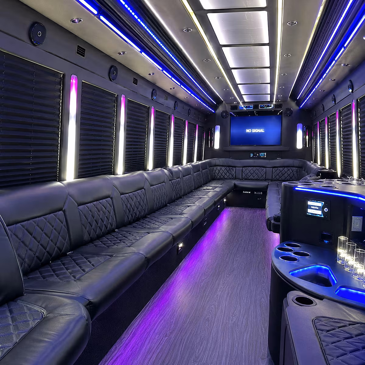 ceres 30 passenger party bus inside