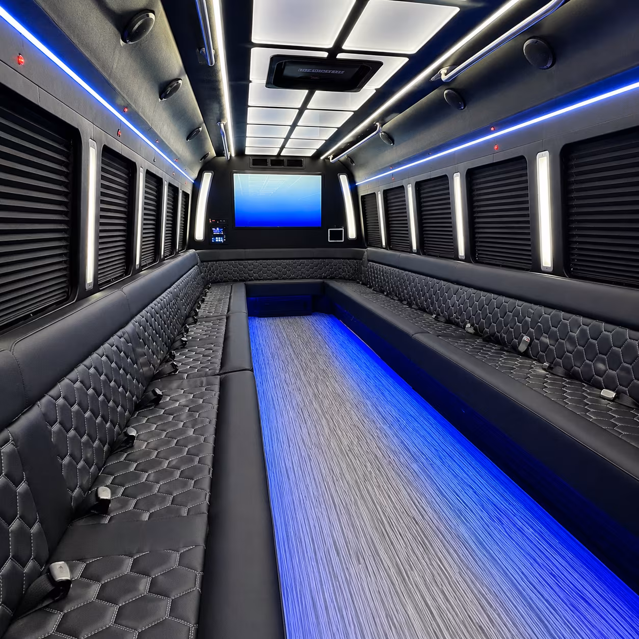 ceres 50 passenger party bus inside