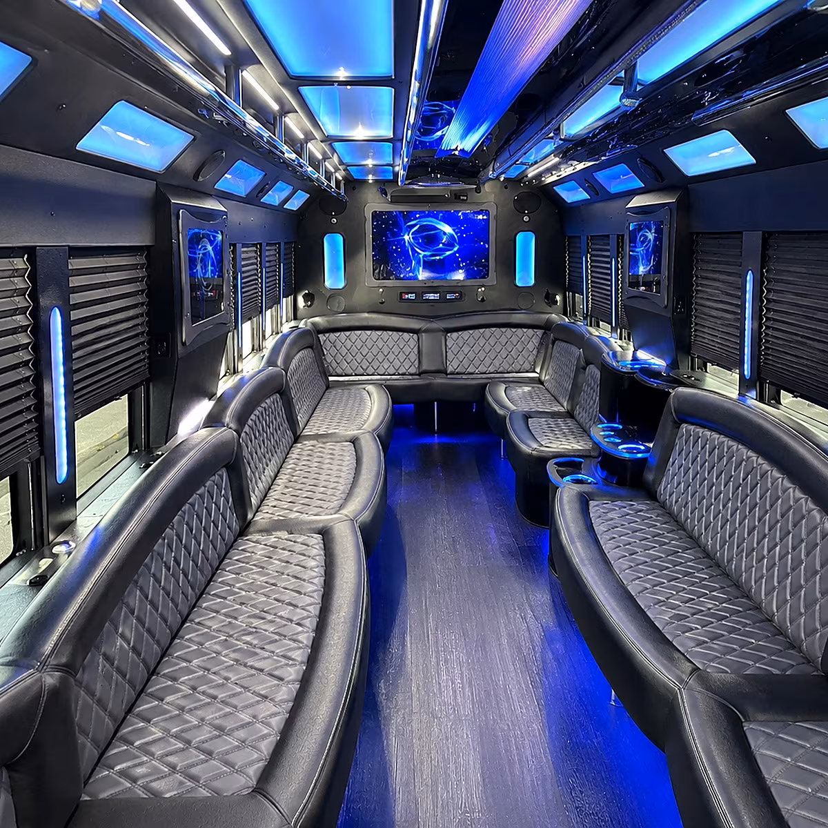 ceres 50 passenger party bus interior